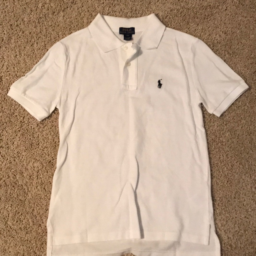 Boys size 8 white S/S Polo Shirt